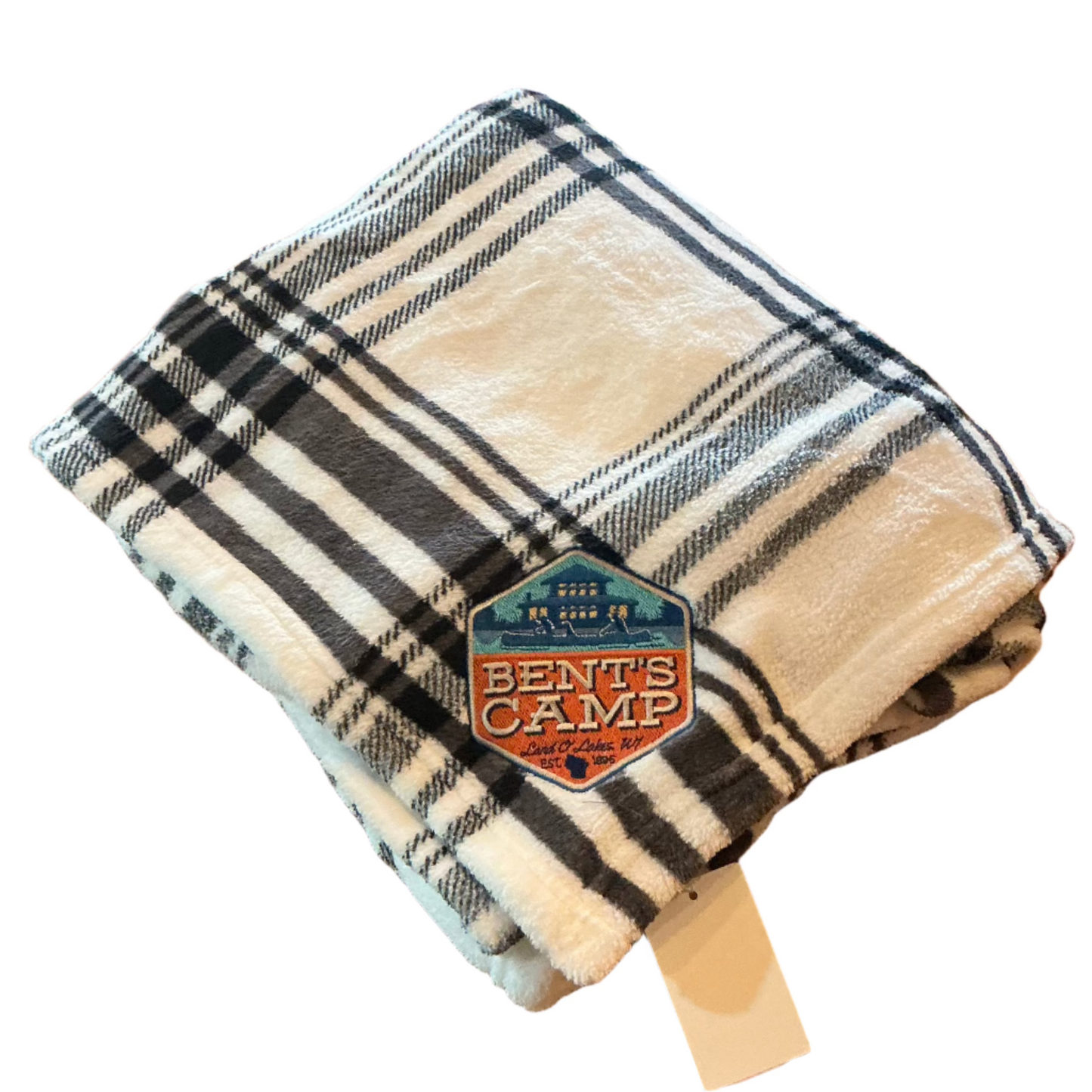 B&W Plaid Plush Blanket