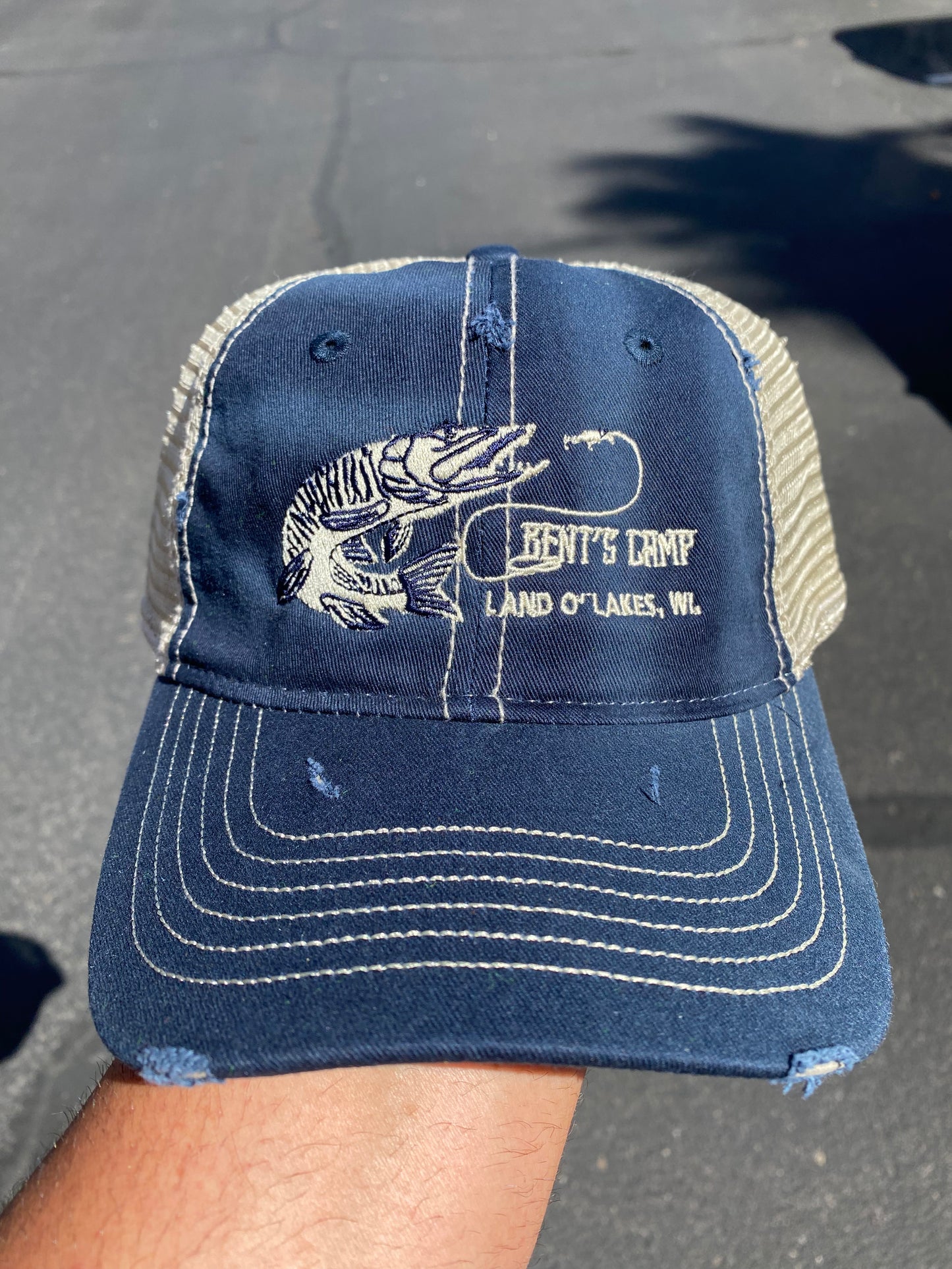 Musky Strike Distressed Hat
