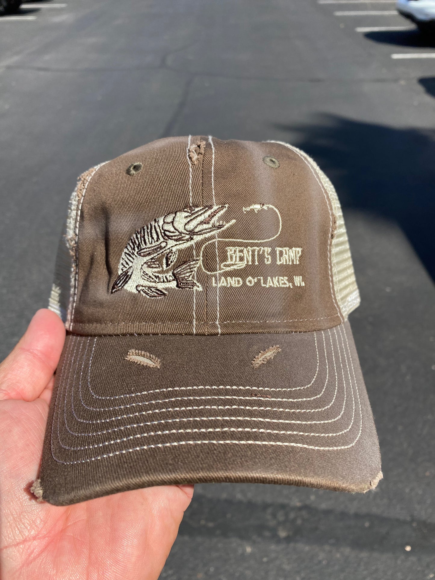 Musky Strike Distressed Hat