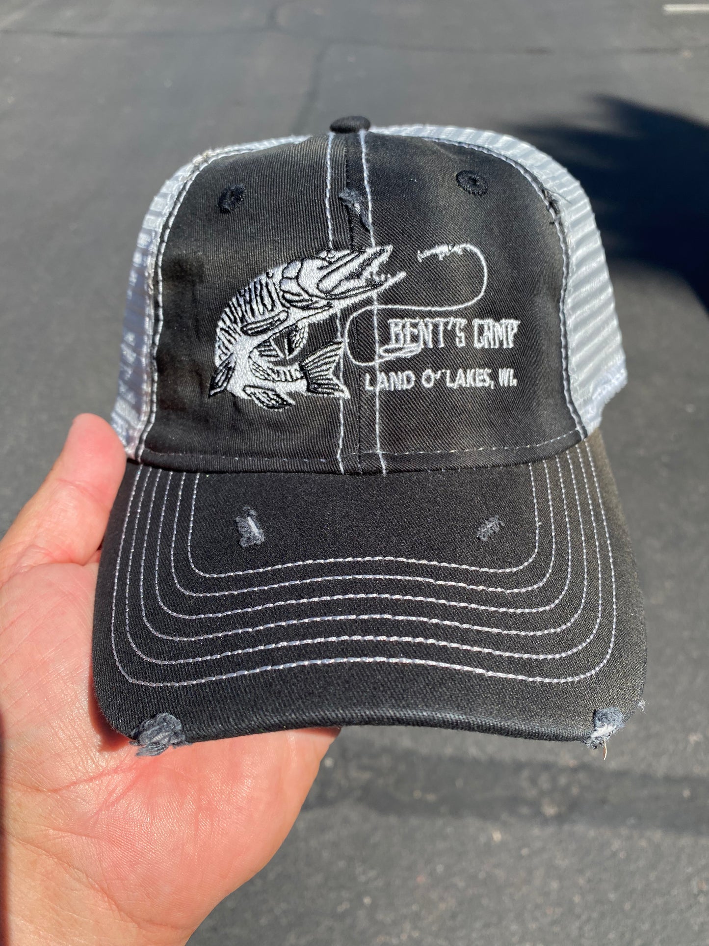 Musky Strike Distressed Hat